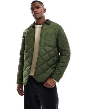 New Look Gewatteerd Jack Met Kraag Van Corduroy - Groen