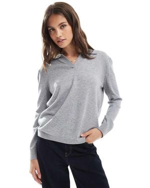 ONLY Knitted Polo - Grey