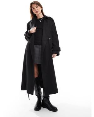 ASOS Longline Trench Coat - Black