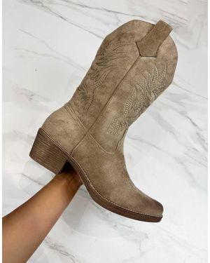 GIA STUDIOS Cowboy Western Boots - Natural