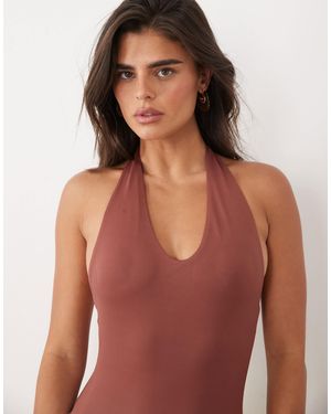 ASOS Polyamide Scoop Bodysuit - Purple