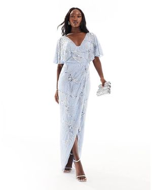Beauut Bridesmaid Embellished Maxi Wrap Dress - White