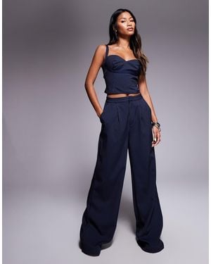 Princess Polly Briana Sweetheart Neckline Cami Top & Wide Leg Pants Set - Blue