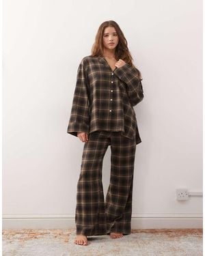 Weekday Co-ord Lounge Flannel Trousers - Brown
