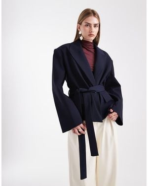 ASOS Tailored Boxy Belted Blazer - Blue