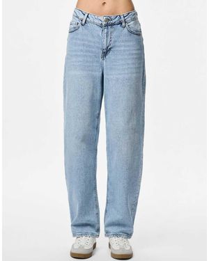 Pieces Jeans Bombati Chiaro - Blu