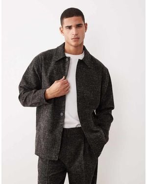 ASOS Oversized Smart Co-ord Harrington Jacket - Black