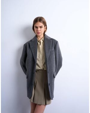 TOPSHOP Brushed Three Button Blazer Coat - Blue
