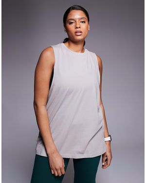 4505 Curve Icon Cotton Drop Armhole Vest With Quick Dry Finish - Purple
