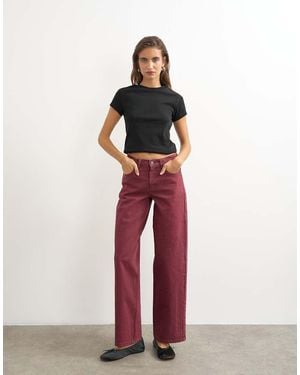 TOPSHOP Vaquero Relaxed De Talle Bajo Cinch En - Rojo