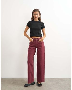 TOPSHOP Jeans Met Lage Taille En Relaxed Fit - Rood