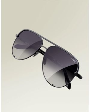 Quay Quay High Key Metal Aviator Sunglasses - Blue