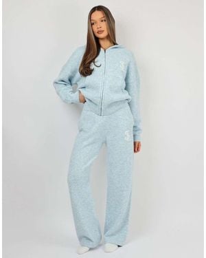 SIMMI Romy Chunky Knit Wide Leg Trouser - Blue
