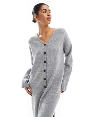 Aware Buttondown Knitted Maxi Dress - Grey