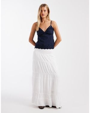 Hollister Foldover Maxi Skirt - White
