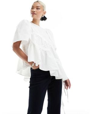 Ghospell Asymmetric Ruched Top - Blue