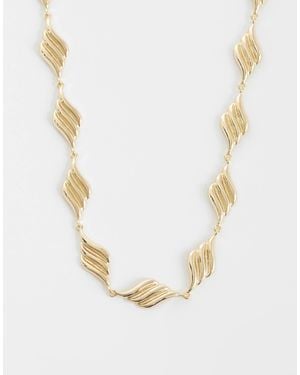 ASOS Asos Design Curve Twisted Link Tone Necklace - White
