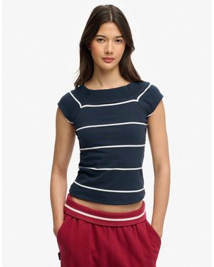Superdry – athletic – schulterfreies oberteil - Rot