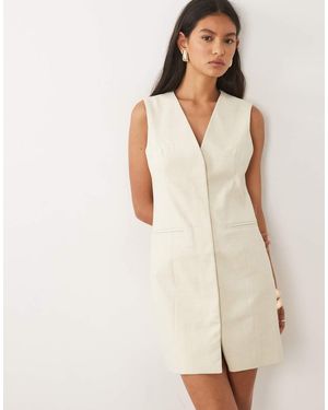 Nobody's Child Sleeveless Smooth Front Tailored Mini Dress - Natural