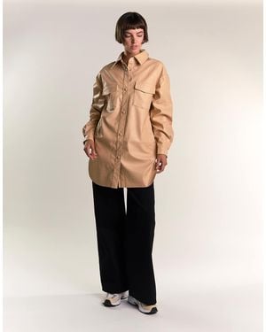 NARRATED Pu Button Front Shirt - Natural