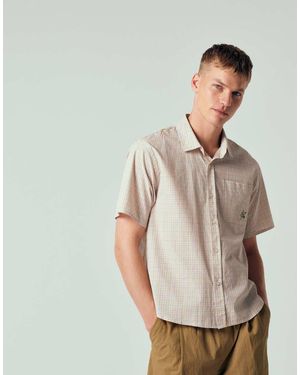 Huf Camisa A Cuadros Pequeños Con Logo Star De -Neutro - Gris