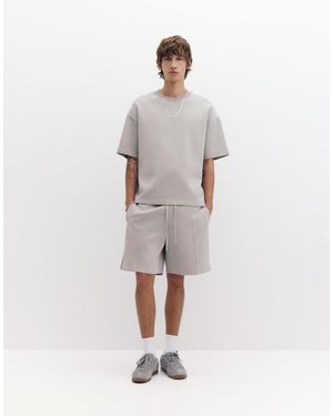 Pull&Bear Interlock Jogger Bermuda Shorts - White