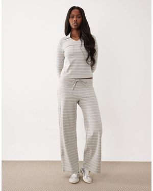 The Frolic Exclusive Cotton Rich Drawstring Waist Pocket Front Wide Leg Trouser Co-Ord - White