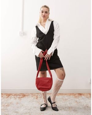 Monki Pinafore Mini Dress - Black