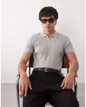 ASOS Muscle Fit Zip Polo - Green