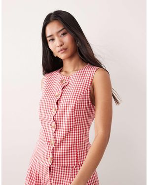 Nobody's Child Cotton Rich Scallop Edge Waistcoat Co-ord - Pink