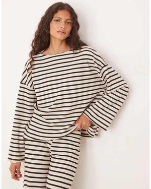 ASOS Waffle Wide Long Sleeve Top Co-Ord - Multicolour
