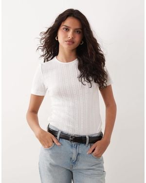 Jdy Pointelle T-shirt - White