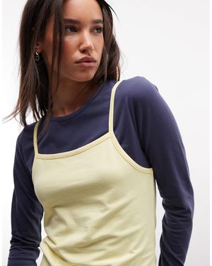 Collusion Double Layer Cami Top - Blue
