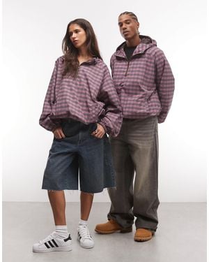 Collusion Unisex Oversized Hooded Track Jacket - Purple