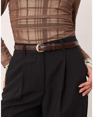 Mango Mnago Slim Faux Leather Belt - Black