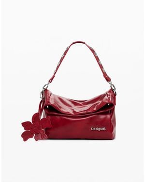 Desigual Medium Shiny Flap Bag - Red