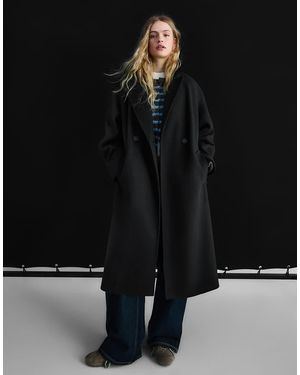 Bershka Zachte Jas Met Overslag - Zwart