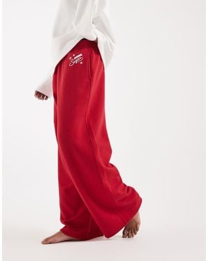 Hollister 'sweet As Sugar' Low Rise baggy Graphic Trackies - Red