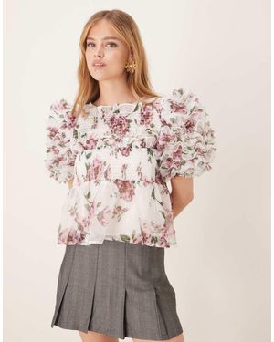 Sister Jane Dream Organza Ruffle Top - Natural