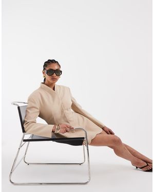 ASOS Vestito Blazer Con Scollo Avvolgente Color Cammello - Neutro