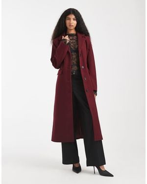 Pieces Maxi Formal Coat - Red
