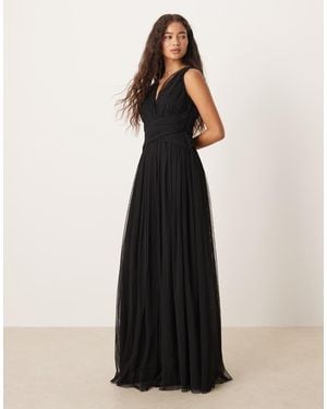 ANAYA Sleeveless V Neck Maxi Dress - Black