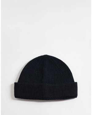 ASOS – gerippte strickmütze - Blau