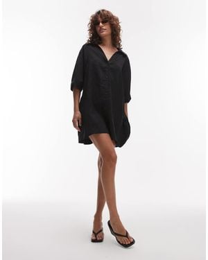 TOPSHOP Cupro Romper Playsuit - Black