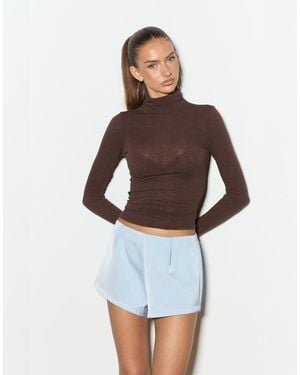 Noughts & Kisses Cinzia Bonded Satin Shorts - Blue