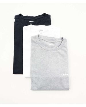 DKNY 3 Pack Warriors Long Sleeve Tees - White