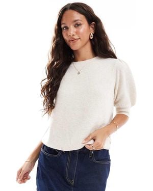 Vero Moda Short Sleeved Knitted Top - White