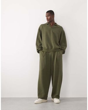ASOS Joggers Verde Oliva De Corte Globo De Tejido Texturizado De Hilos Cruzados De