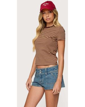 Edikted Nessie Striped T Shirt - Blue