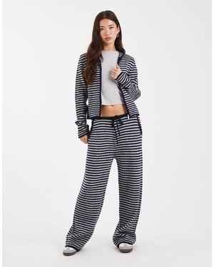 Collusion Knitted Straight Leg Trousers - Blue